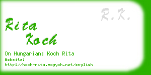 rita koch business card